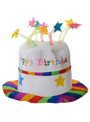 Happy Birthday Cake Adults Plush Top Hat