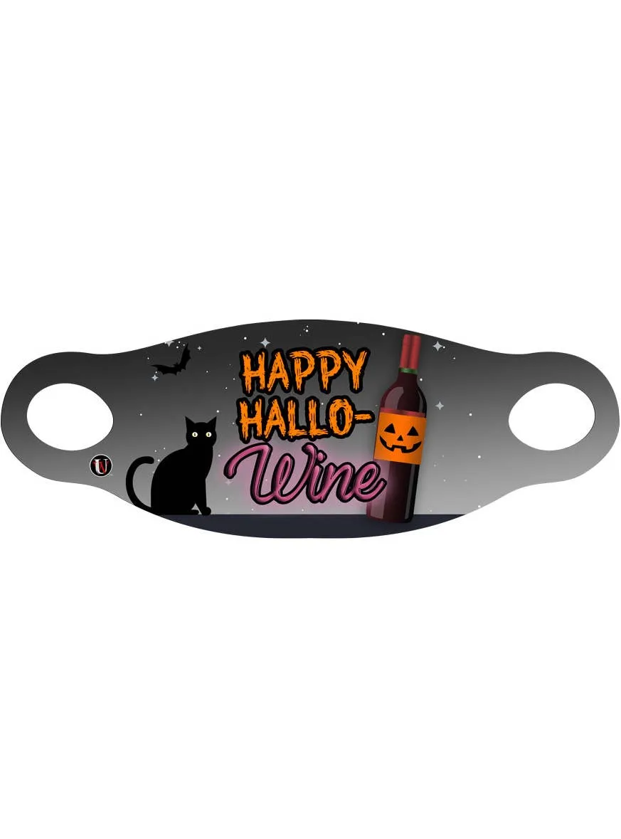 Happy Hallo-Wine Adults Fabric Halloween Face Mask