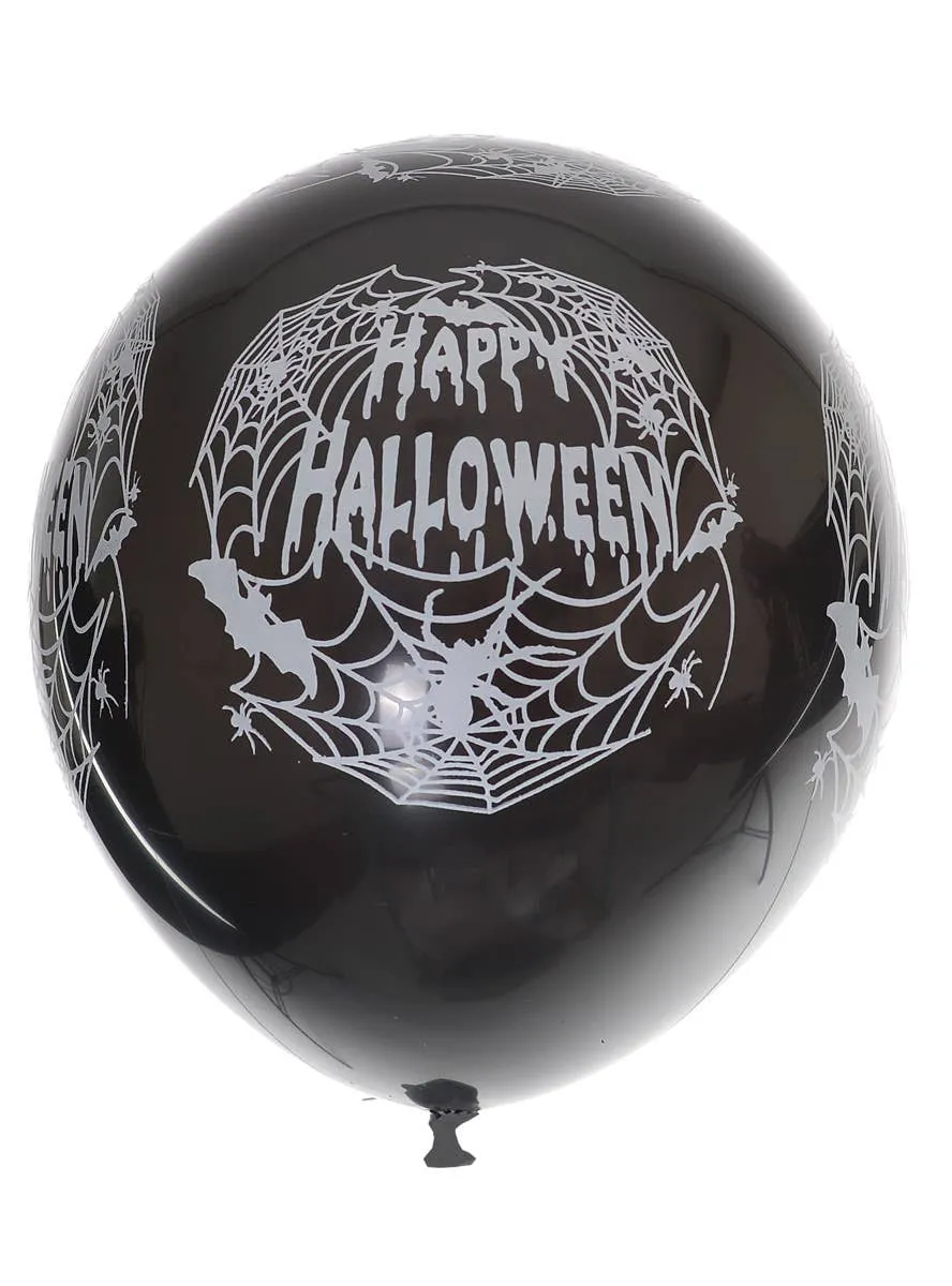 Happy Halloween Black 6 Pack 30cm Latex Balloons