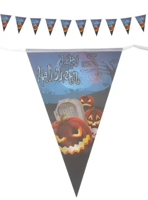 Happy Halloween Blue Pumpkin Bunting Decoration