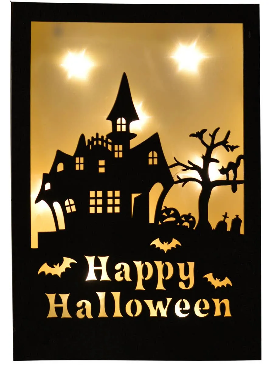 Happy Halloween Haunted House Light Box
