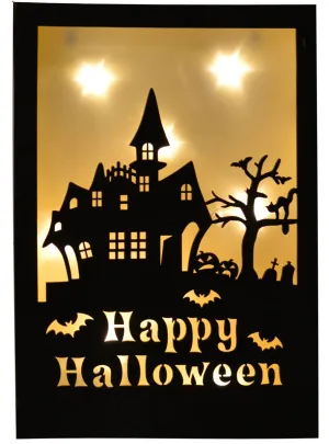 Happy Halloween Haunted House Light Box