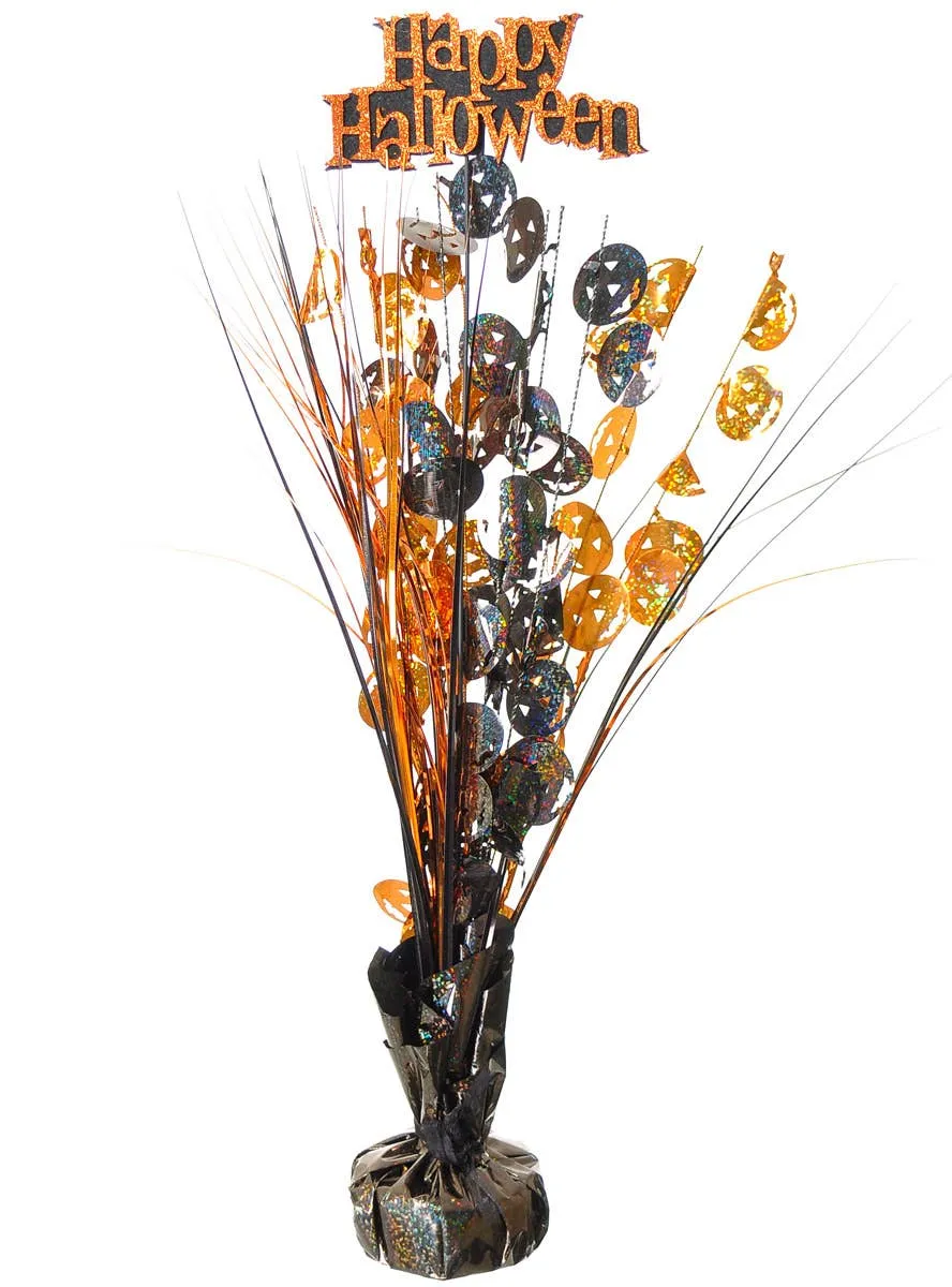 Happy Halloween Sparkly Orange Table Decoration