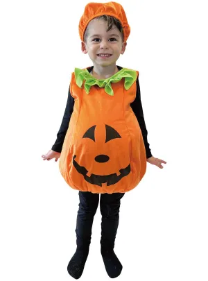 Happy Orange Pumpkin Kids Halloween Costume