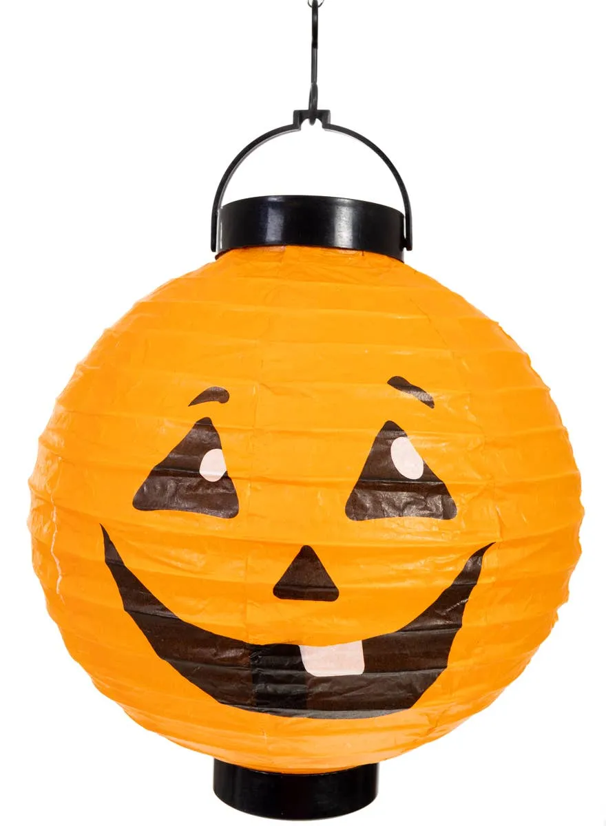 Happy Orange Pumpkin Paper Lantern Halloween Decoration