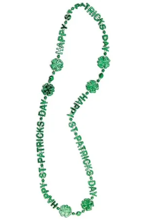 Happy St. Patrick's Day Metallic Green Necklace Costume Accessory