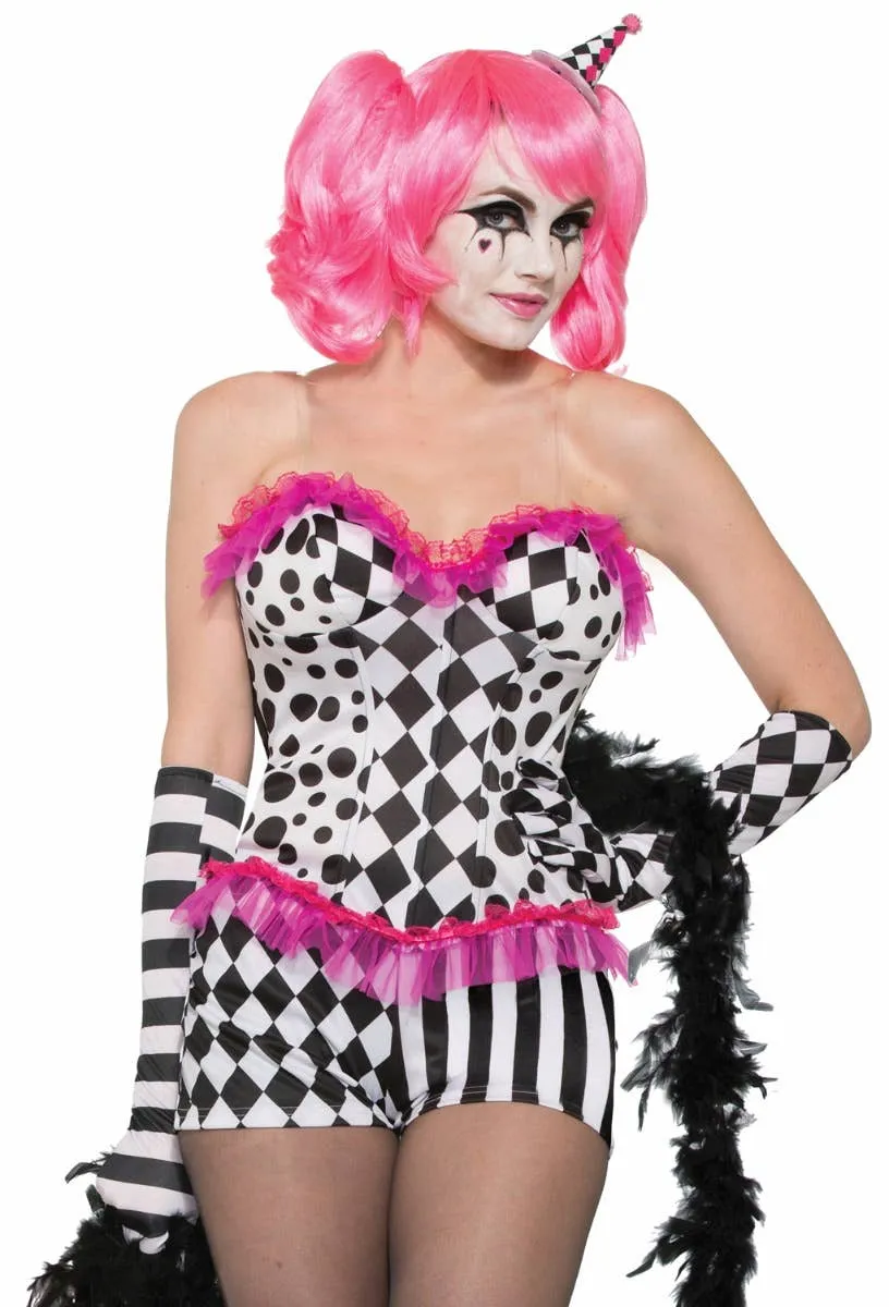 Harlequin Black and White Booty Womens Costume Shorts