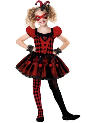 Harlequin Cutie Girls Red and Black Halloween Costume