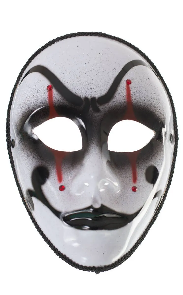Harlequin Jester Costume Mask on Glasses Arms