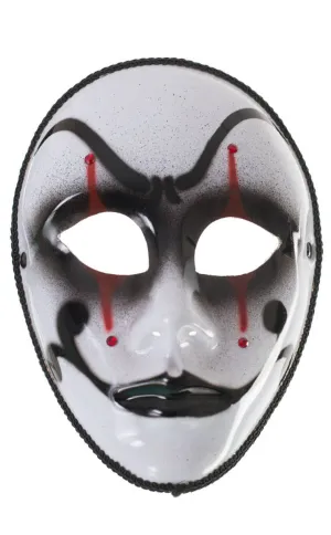 Harlequin Jester Costume Mask on Glasses Arms