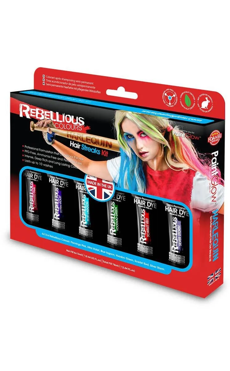 Harlequin Streaks 6 Colour Semi Permanent Hair Dye Kit