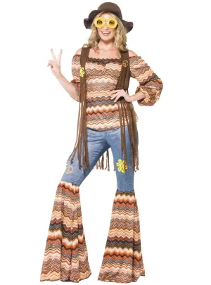 Harmony Hippie Womens Plus Size 70s Costume