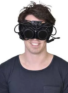 Hartley Black Steampunk Goggles Deluxe Masquerade Mask