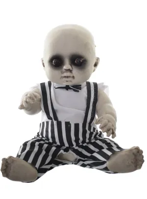 Haunted Baby Boy Doll Halloween Prop with Light Up Eyes