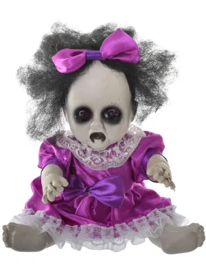 Haunted Baby Girl Doll Halloween Prop with Light Up Eyes