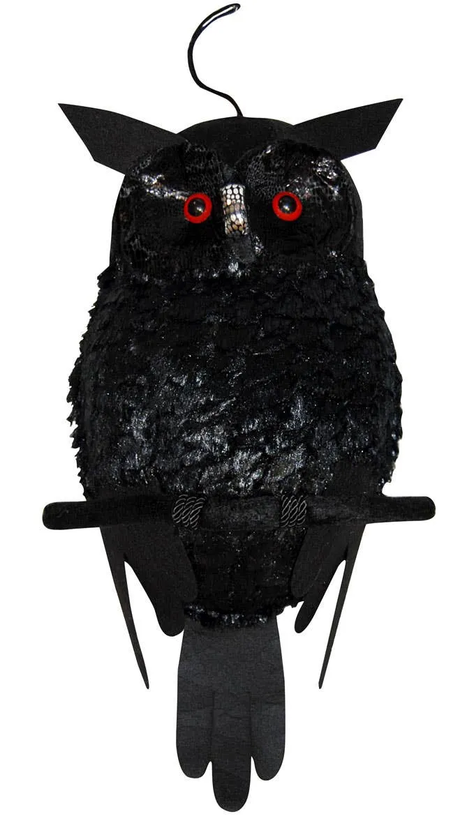 Haunted Black Owl Halloween Decoration