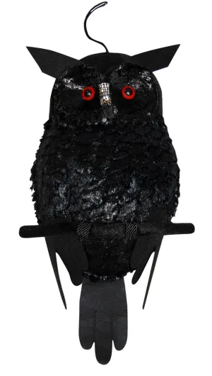 Haunted Black Owl Halloween Decoration