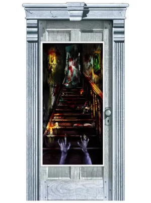 Haunted House Stairs Door Cover Halloween Decoration