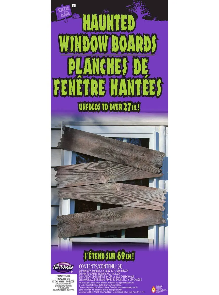 Haunted Old Style Window Boards Halloween Decoration