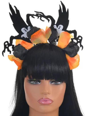 Haunted Orange and Black Halloween Costume Headband
