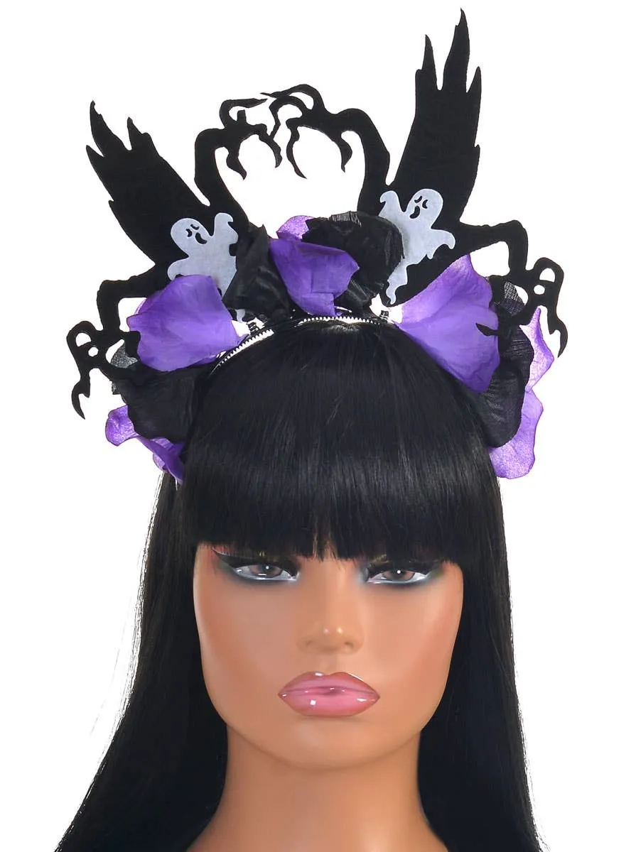 Haunted Purple and Black Halloween Costume Headband