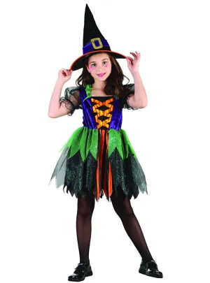 Haunted Witch Girls Halloween Fancy Dress Costume