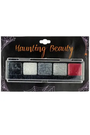 Haunting Beauty Halloween Red, Black And Glitter Eye Shadow Palette