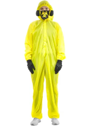 Hazardous Yellow Quarantine Adults Jumpsuit Costume