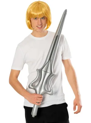 He-Man Mens Costume Wig and Inflatable Sword Set