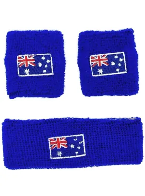 Head and Wrist Australia Day Sweatband Set