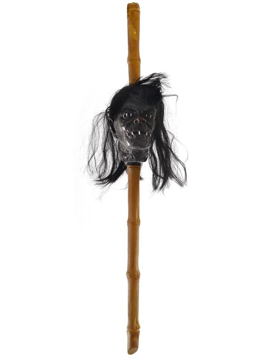 Head Hunters Shrunken Head on Stick Costume Weapon