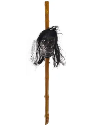 Head Hunters Shrunken Head on Stick Costume Weapon
