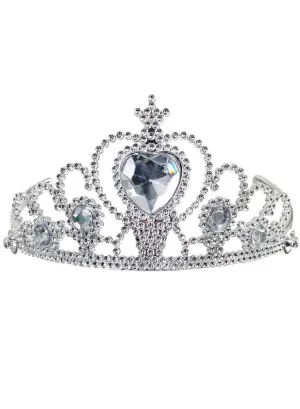 Heart Jewel Silver Princess Tiara Costume Accessory