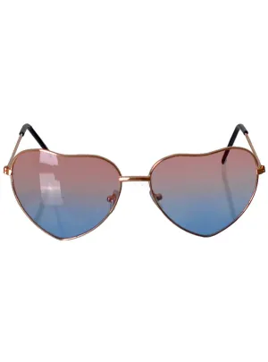 Heart Shaped Pink and Blue 70s Hippie Costume Glasses