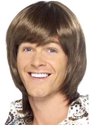 Heart Throb Mens Brown 70s Costume Wig