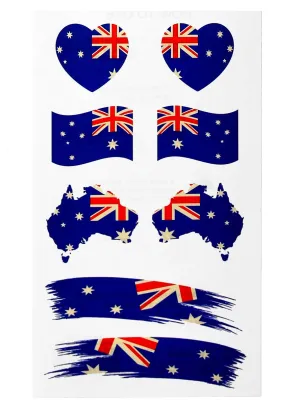 Hearts and Flags Australia Day Temporary Tattoos