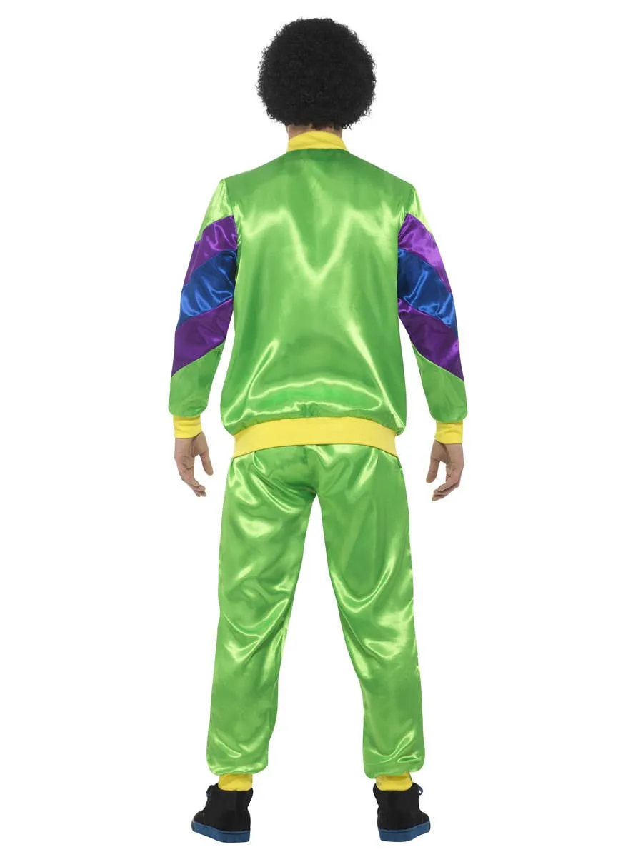 Height Of Fashion Mens 1980s Green Tracksuit Costume