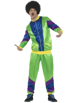 Height Of Fashion Mens 1980s Green Tracksuit Costume
