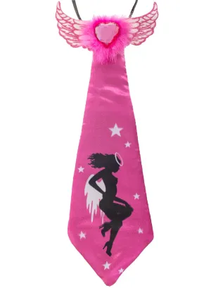 Hens Night Hot Pink Satin Neck Tie on Elastic