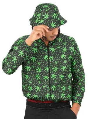 High on Life Mens 90s Green Leaf Costume Jacket