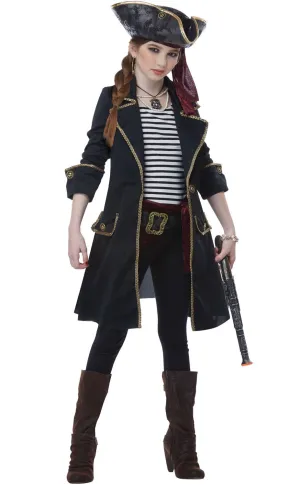 High Seas Captain Girls Pirate Costume