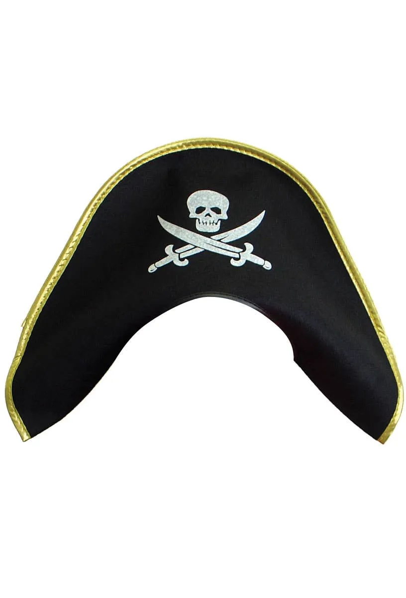 High Seas Pirate Adults Black Costume Hat