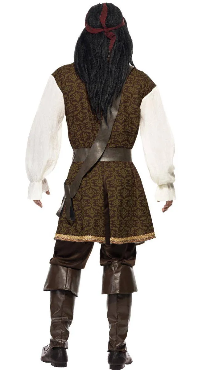 High Seas Pirate Captain Mens Fancy Dress Costume