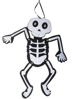 Hinged Black and White Skeleton Child Friendly Halloween Decoration