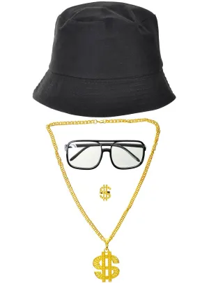 Hip Hop Bling 4 Piece Accessory Set