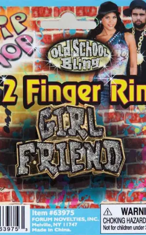 Hip Hop Girl Friend Bling Costume Ring