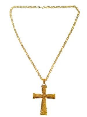 Hip Hop Heavy Metal Gold Cross Costume Necklace