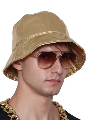 Hip Hop Metallic Gold 90s Costume Bucket Hat