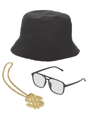 Hip Hop Rapper Adults 90s Costume Accessory Set