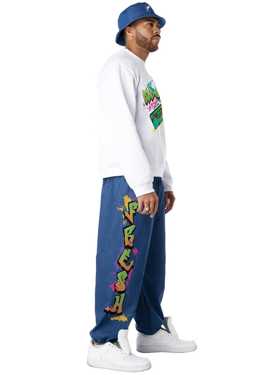 Hip Hop Rapper Mens 90s Theme Dress Up Costume